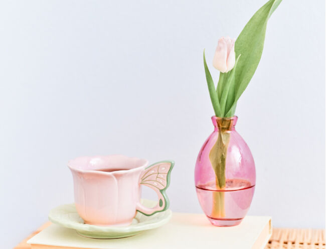 home decor vase and tea cup